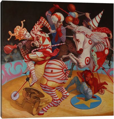 Cirque du Soleil Canvas Art Print - Evil Clown Art