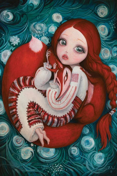 Embracing My Spirit Guide by Adrian Borda framed canvas print