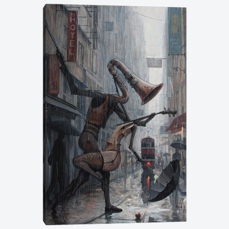 Life Is A Dance In The Rain Canvas Print #BOR32} by Adrian Borda Canvas Wall Art