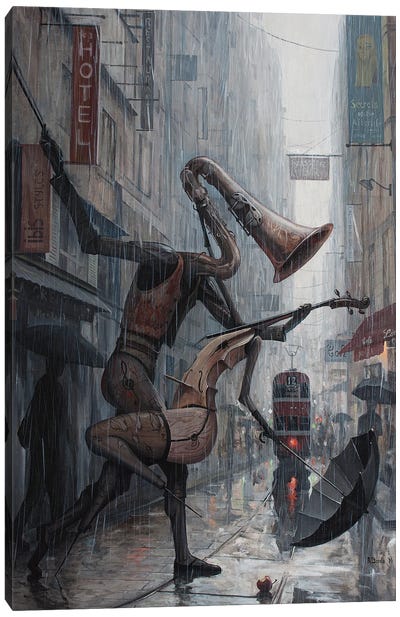 Life Is A Dance In The Rain Canvas Art Print - Fantasy, Horror & Sci-Fi Art