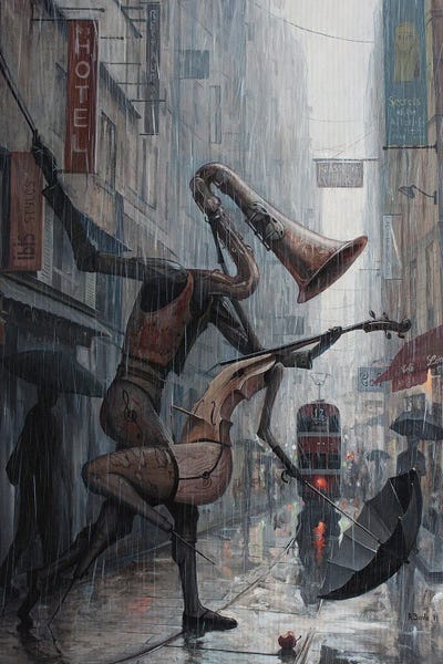 Large Wall Art & Big Canvas Prints: Life Is A Dance In The Rain by Adrian Borda
