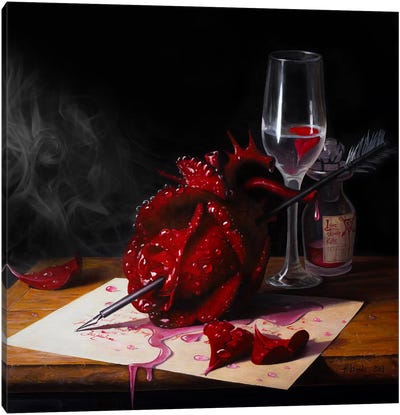 Love Slowly Kills III Canvas Art Print - Similar to Salvador Dali