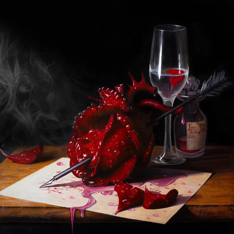 Love Slowly Kills III by Adrian Borda wall art