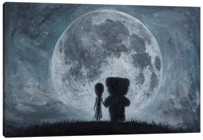 Take Me To The Moon Canvas Art Print - Adrian Borda