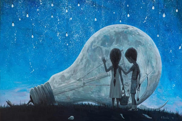 Kids Fantasy Art: The Night We Broke The Moon by Adrian Borda