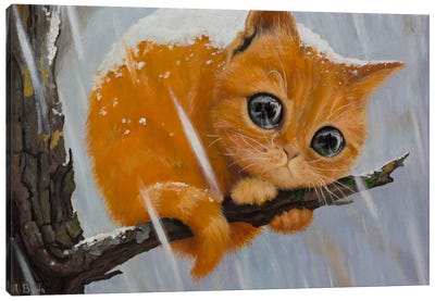 Will I Be Forever Alone? Canvas Art Print - Orange Cat Art