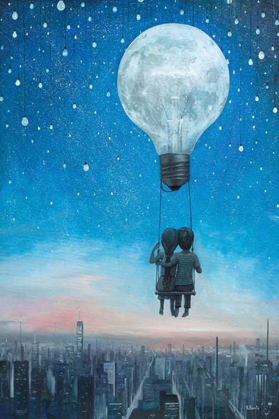 Kids Astronomy & Space Art: Our Love Will Light The Night by Adrian Borda
