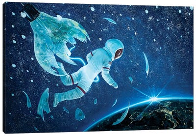 The Birth Of The First Astronaut II Canvas Art Print - Adrian Borda