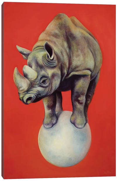 Facing The Sun Canvas Art Print - Rhinoceros Art