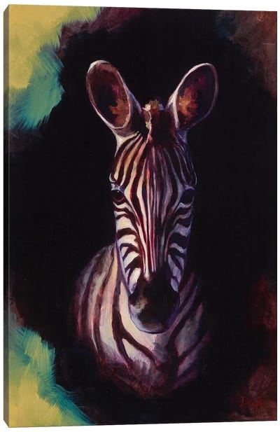 Portrait Of A Zebra Canvas Art Print - Zebra Art