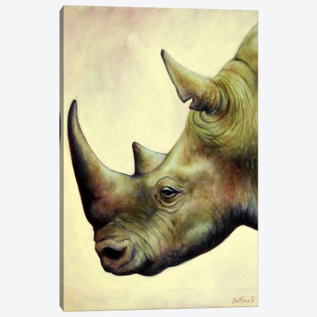 The Rhino Canvas Print #BOT47} by Sandra Bottinelli Canvas Wall Art