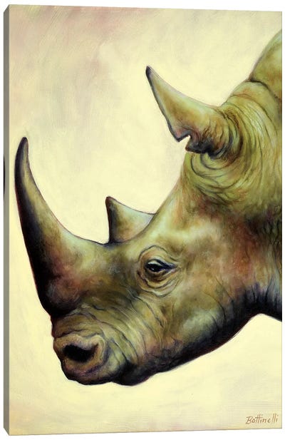 The Rhino Canvas Art Print - Rhinoceros Art