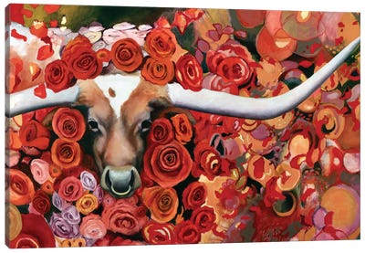 Victorious Canvas Art Print - Cow Art