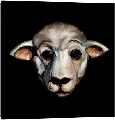Sheep Mask Canvas Art Print - Sandra Bottinelli