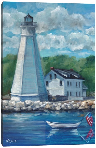 New London Lighthouse Canvas Art Print - Connecticut Art