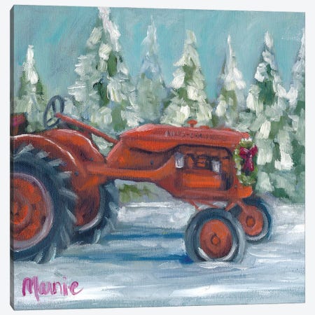 Tractor 4 Seasons, Allis Chalmer's Holiday Canvas Print #BOU90} by Marnie Bourque Art Print