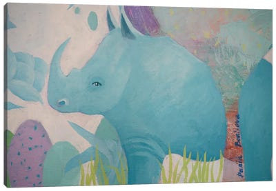 Blue Rhino Canvas Art Print - Daria Borisova