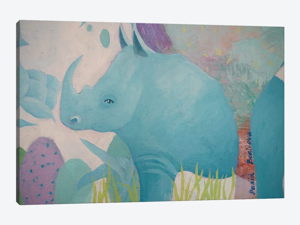 Blue Rhino by Daria Borisova 1-piece Canvas Artwork