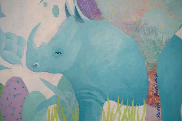 Rhinoceroses: Blue Rhino by Daria Borisova