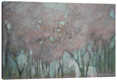 Cherry Blossom Canvas Art Print - Unicorn Art
