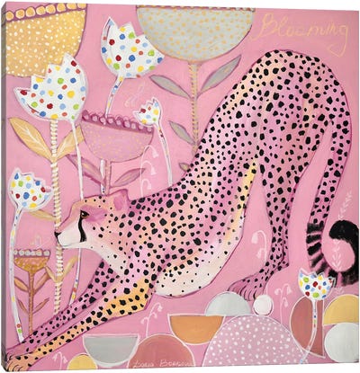 Blooming Canvas Art Print - Cheetah Art