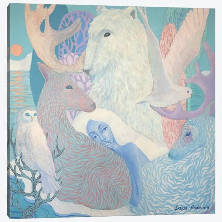 Arctic Family Canvas Print #BOV9} by Daria Borisova Canvas Artwork