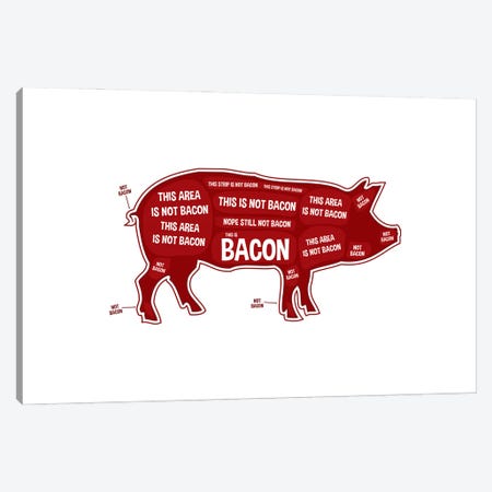 Not Bacon - Pig Canvas Print #BPP106} by Benton Park Prints Canvas Art Print