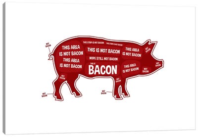 Not Bacon - Pig Canvas Art Print - Meat Art