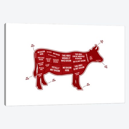 Not Bacon - Cow Canvas Print #BPP107} by Benton Park Prints Art Print