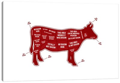 Not Bacon - Cow Canvas Art Print - Meat Art