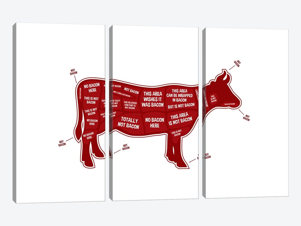 Not Bacon - Cow by Benton Park Prints 3-piece Canvas Art Print