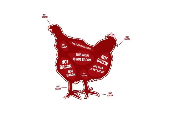 Benton Park Prints: Not Bacon - Chicken by Benton Park Prints