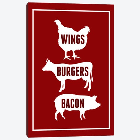 Wings Burgers Bacon Canvas Print #BPP109} by Benton Park Prints Canvas Artwork