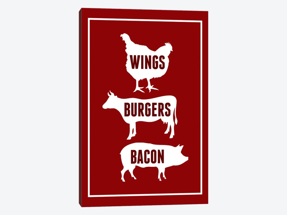 Wings Burgers Bacon by Benton Park Prints 1-piece Canvas Art Print