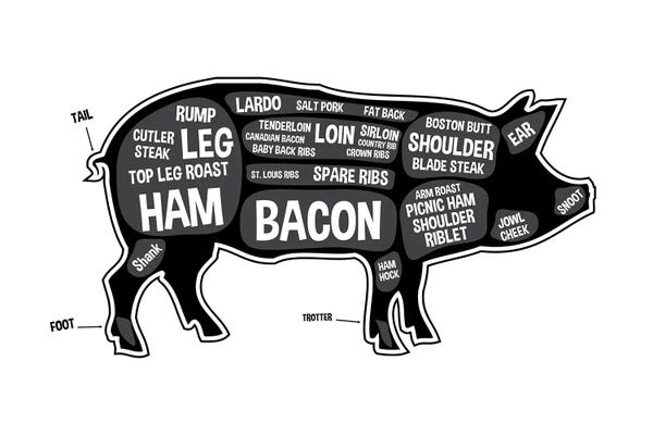 Pigs: Pig Butcher Print by Benton Park Prints