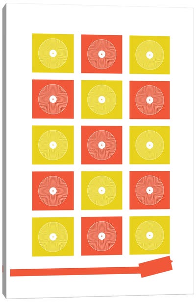 Abstract Record Player Canvas Art Print - '70s Music
