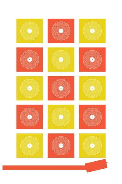 '70s Music: Abstract Record Player by Benton Park Prints