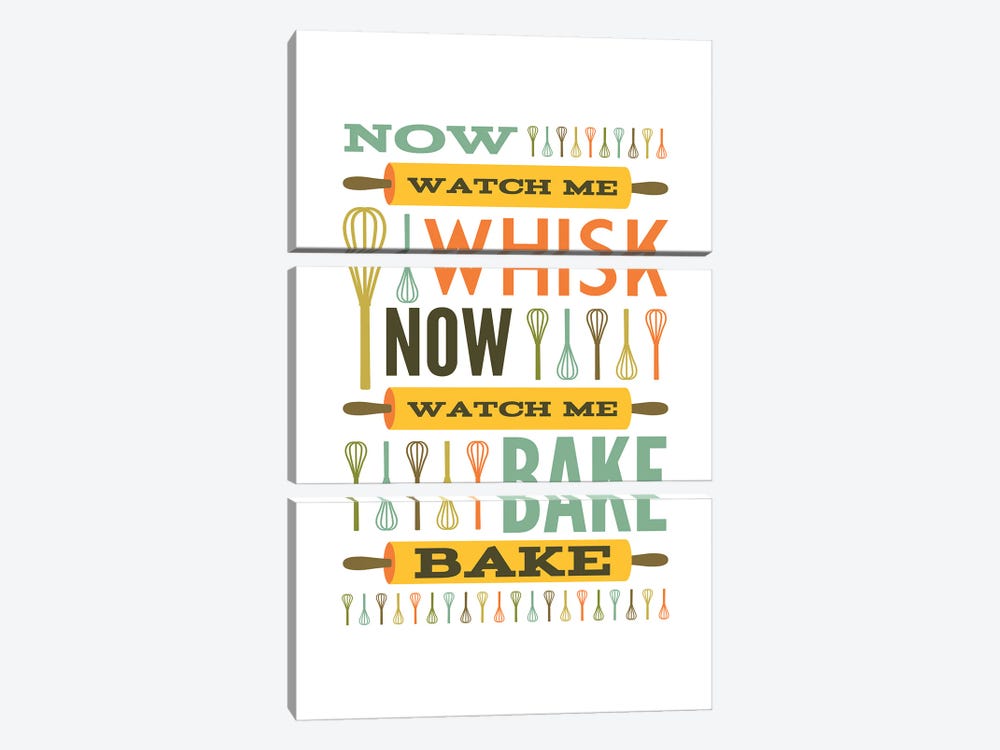 Now Watch Me Whisk.  Now Watch Me Bake Bake. by Benton Park Prints 3-piece Canvas Wall Art