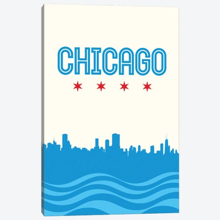 Chicago Flag Skyline Canvas Print #BPP137} by Benton Park Prints Canvas Wall Art