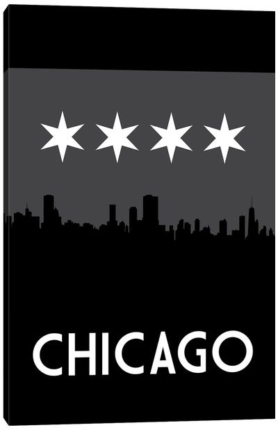Chicago Skyline At Night Canvas Art Print - Chicago Skylines