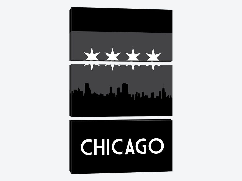 Chicago Skyline At Night by Benton Park Prints 3-piece Canvas Wall Art