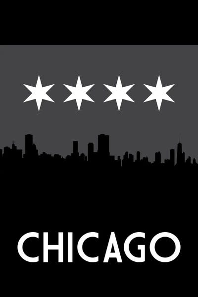 Chicago Skylines: Chicago Skyline At Night by Benton Park Prints