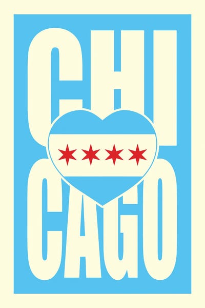 Chicago Typography Heart by Benton Park Prints gallery poster
