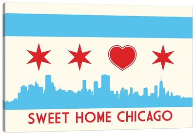 Sweet Home Chicago Canvas Art Print - Illinois Art