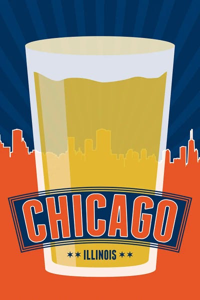Chicago Skylines: Chicago Beer by Benton Park Prints