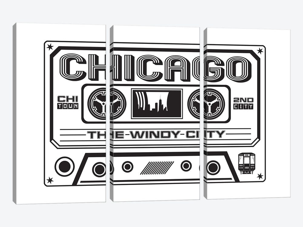 Chicago Cassette by Benton Park Prints 3-piece Art Print