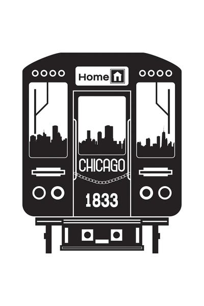 Chicago Skylines: Chicago Train Skyline by Benton Park Prints