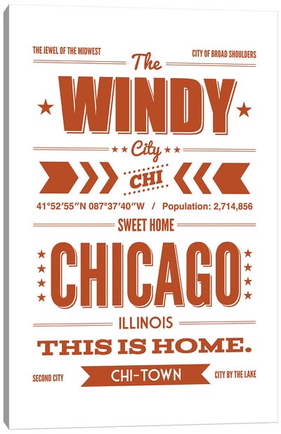 Chicago: This is Home Canvas Art Print - Home Art
