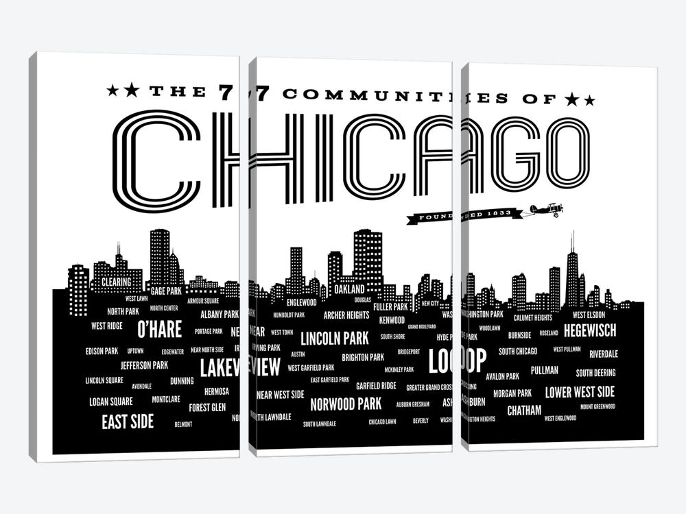 Chicago Communities by Benton Park Prints 3-piece Canvas Art Print