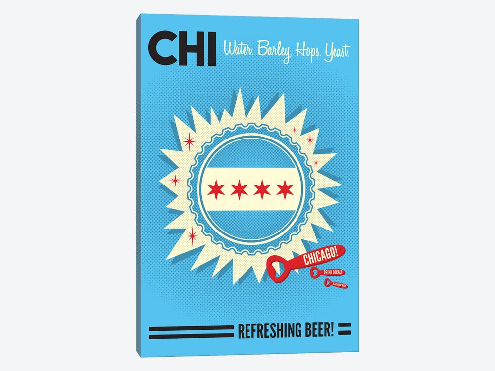 Chicago Refreshing Beer by Benton Park Prints 1-piece Canvas Print